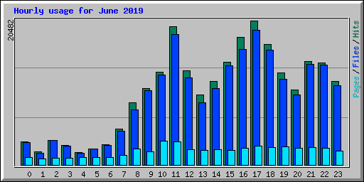 Hourly usage for June 2019