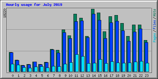 Hourly usage for July 2019