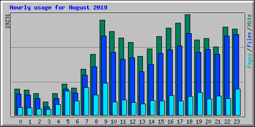 Hourly usage for August 2019